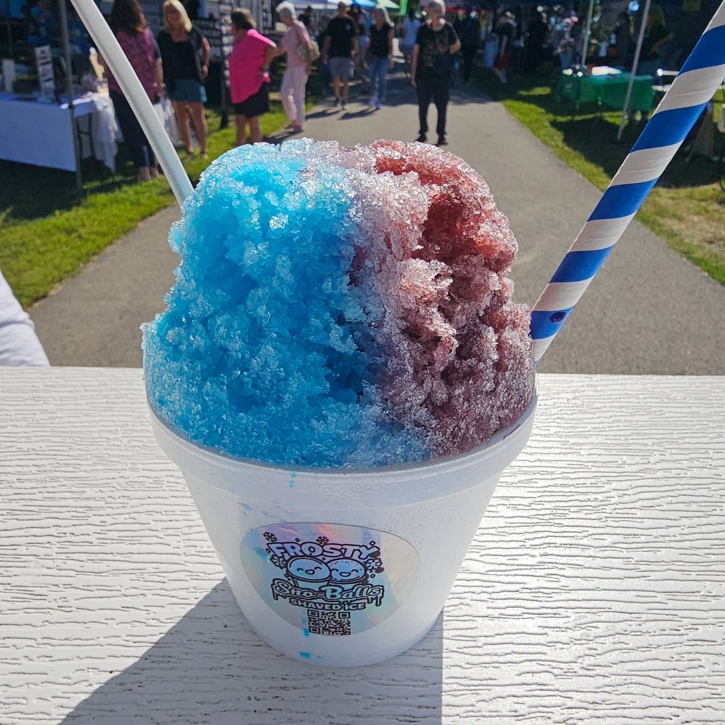 Blue raspberry and cherry sno-ball